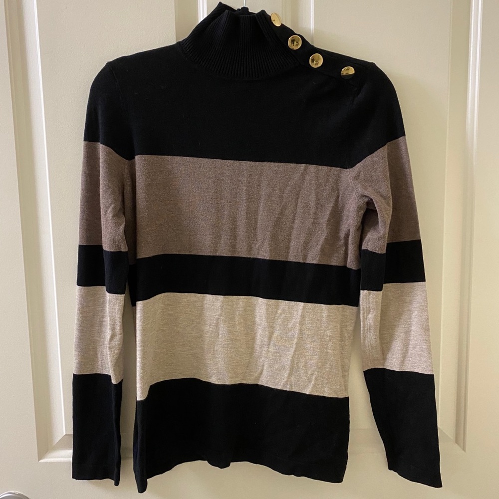Striped turtleneck sweater